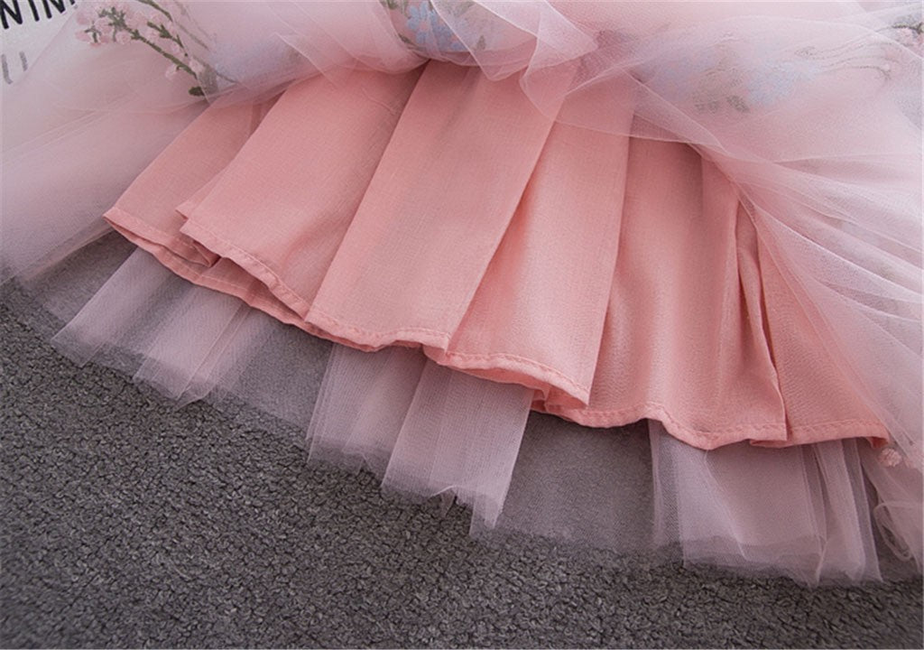 Baby Girls Princess Summer Dress Sleeveless Embroidery Bowknot