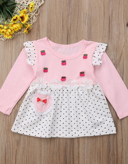 Baby Girls Dress Long Sleeve Casual Pink