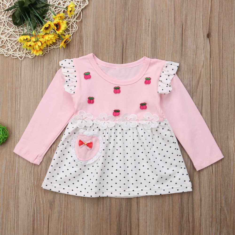Baby Girls Dress Long Sleeve Casual Pink
