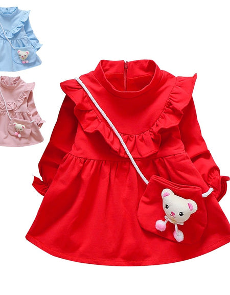 Baby Girls Dress Party Fashion Long Sleeve