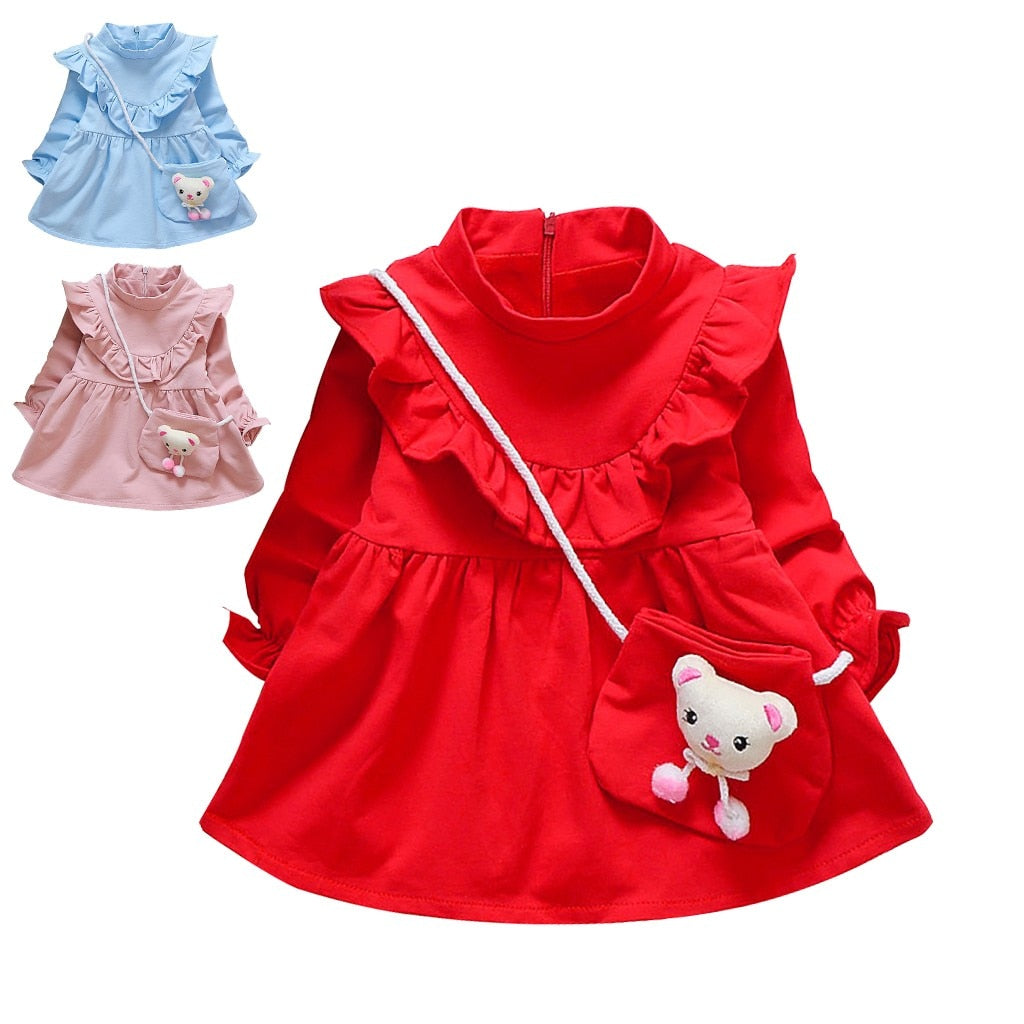 Baby Girls Dress Party Fashion Long Sleeve