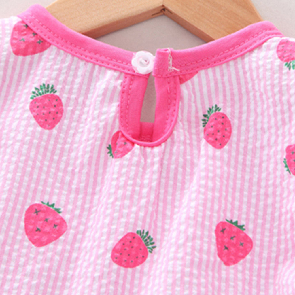 Cute Baby Girls Dress Fly Sleeve Fruit