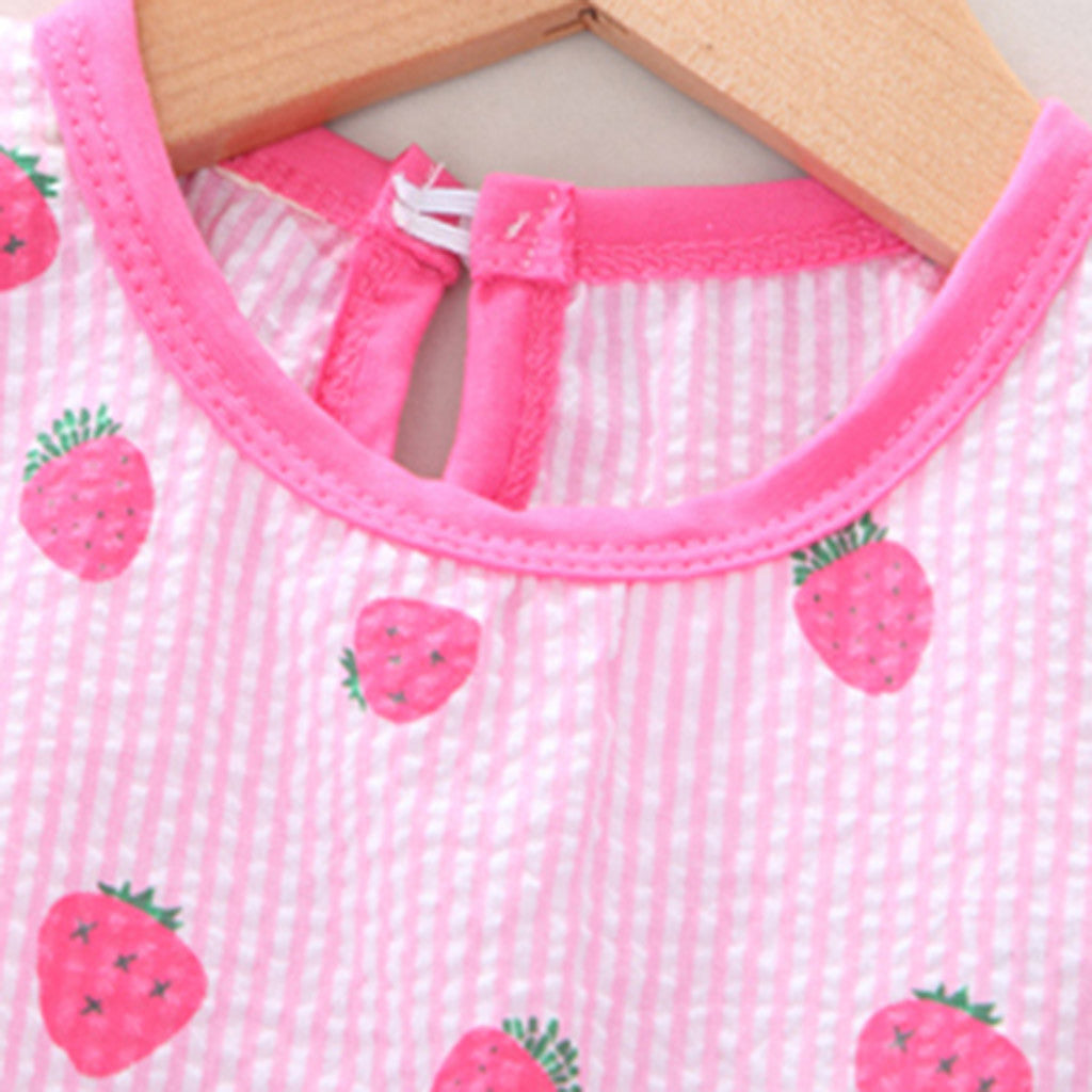 Cute Baby Girls Dress Fly Sleeve Fruit