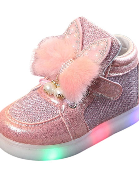 Fashion oddler Infant Kids Baby Girls Cartoon Rabbit LED Luminous