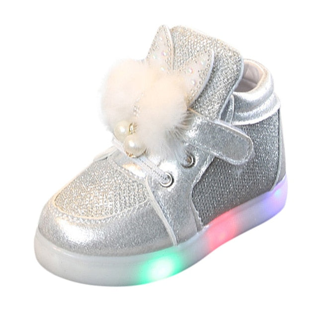 Fashion oddler Infant Kids Baby Girls Cartoon Rabbit LED Luminous