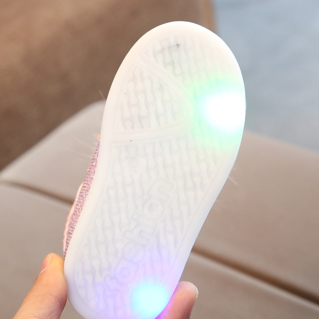 Fashion oddler Infant Kids Baby Girls Cartoon Rabbit LED Luminous