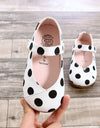 Girls'Wave-point Leather Shoes New summer party flat comfortable princess