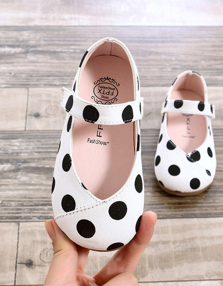 Girls'Wave-point Leather Shoes New summer party flat comfortable princess