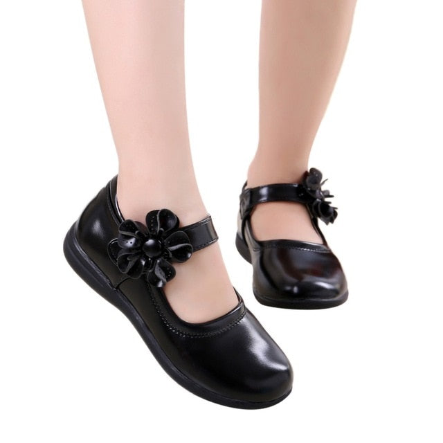 Children Girls Leather Shoes Toddler Flower Sweet