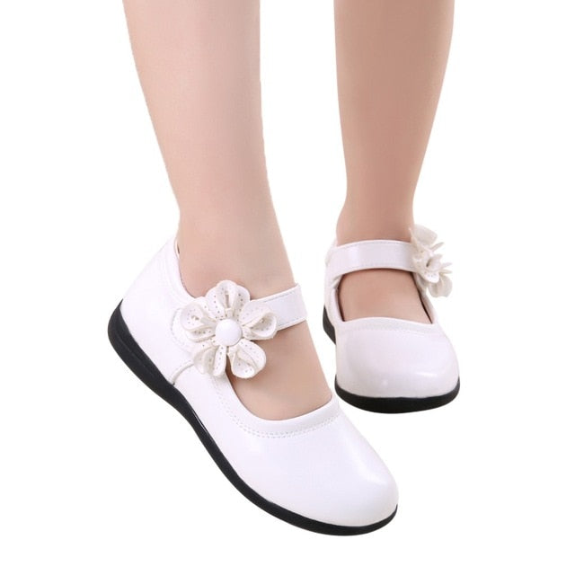 Children Girls Leather Shoes Toddler Flower Sweet
