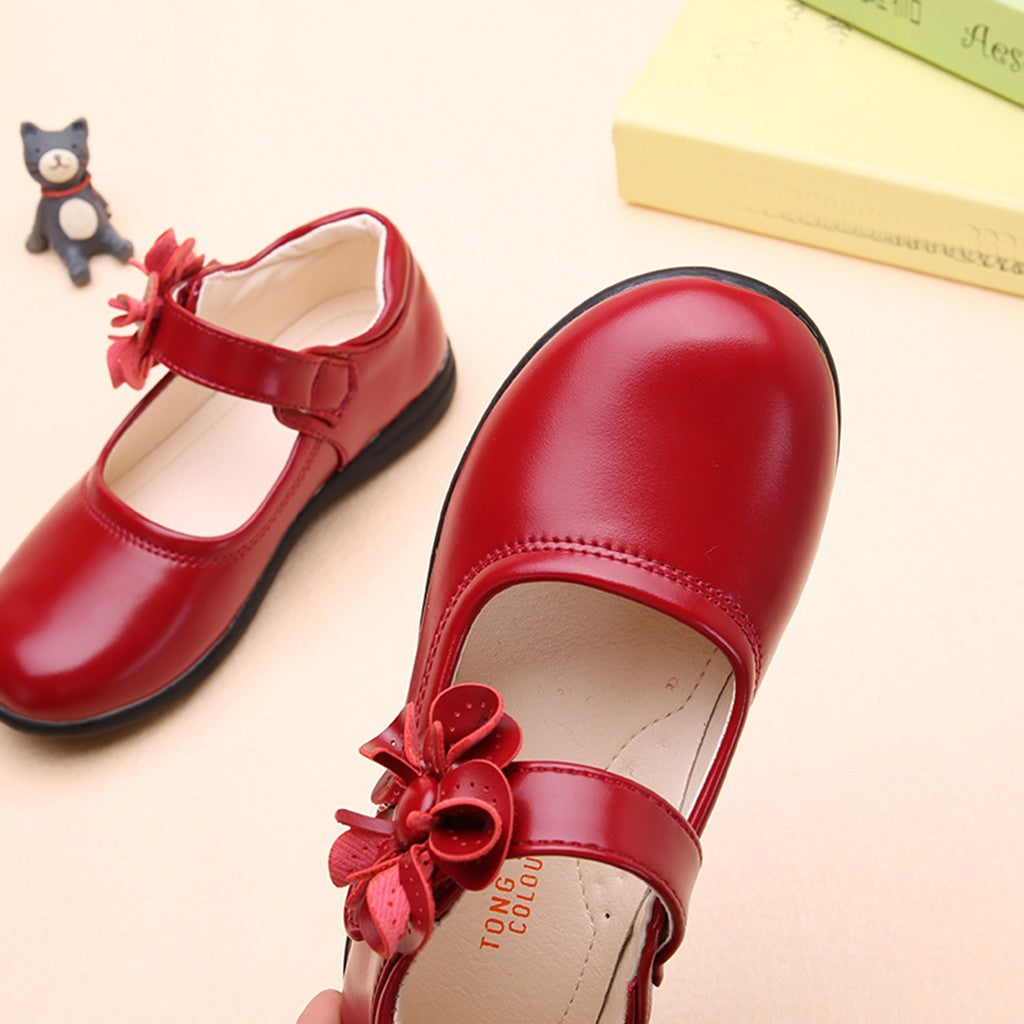 Children Girls Leather Shoes Toddler Flower Sweet