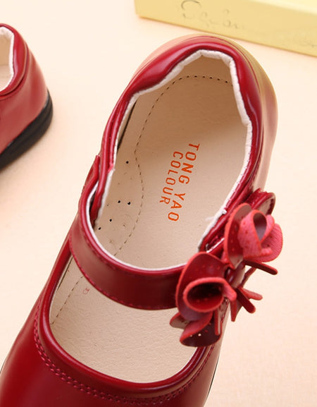 Children Girls Leather Shoes Toddler Flower Sweet