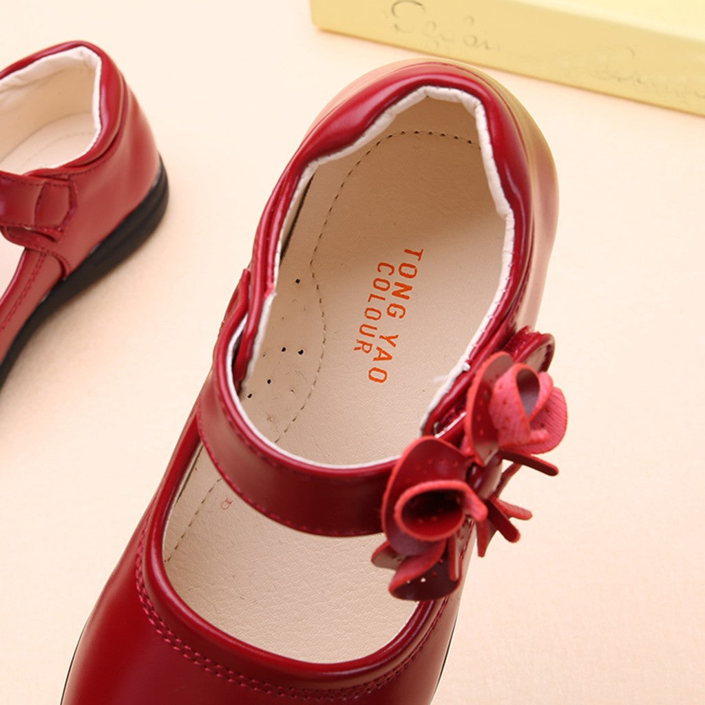 Children Girls Leather Shoes Toddler Flower Sweet
